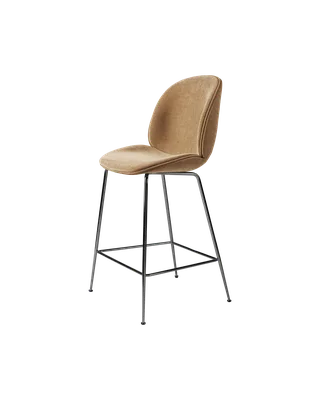 Beetle Counter Chair, Fully Upholstered von GUBI in Conic base, Black Chrome, Belsuede Special FR, Dedar (003, Standard) – Produktfoto 4 von 4