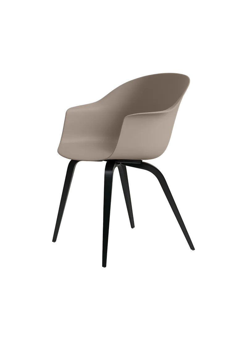 Bat Dining Chair, Un-Upholstered by GUBI in New Beige, Black Stained Beech Semi Matt Lacquered, Wood base – product photo 3 of 3