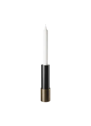 Candlestick de GUBI en H17 cm, Blackened Steel, Antique Brass – photo du produit 1 sur 2