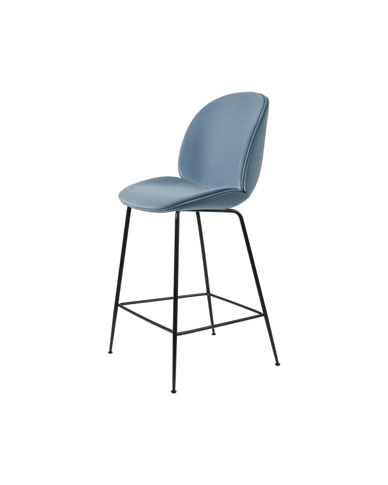 Beetle Counter Chair, Fully Upholstered de GUBI en Conic base, Matt Black, Sunday, Dedar (002, Standard) – photo du produit 4 sur 4
