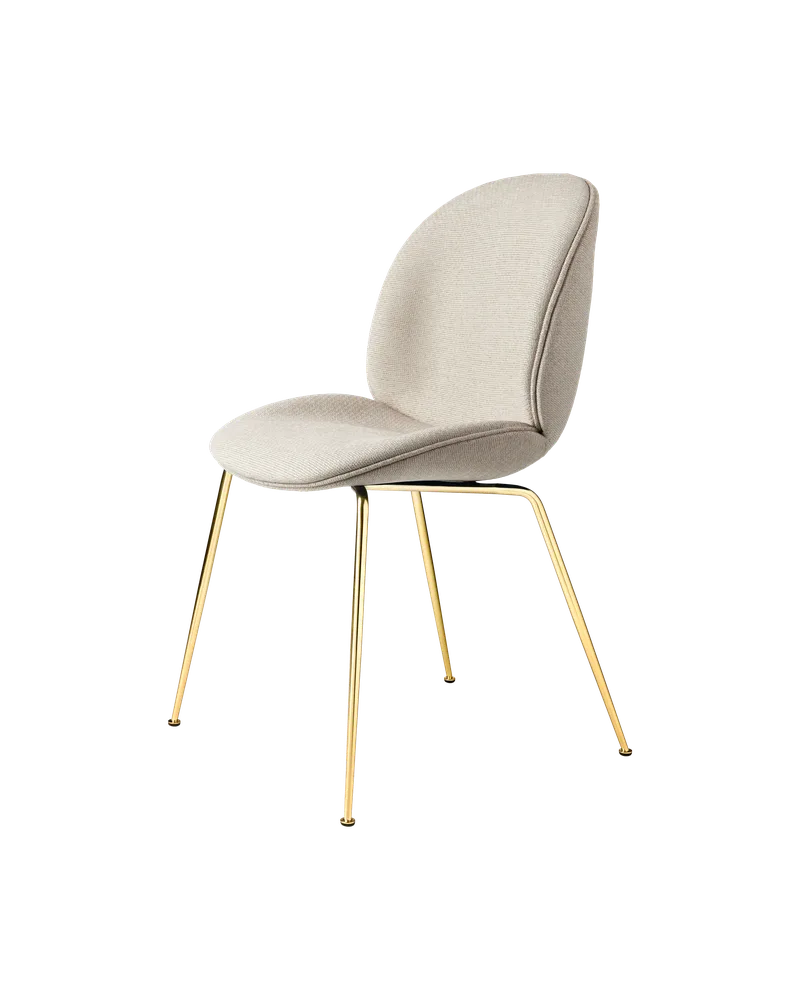 Beetle Dining Chair, Fully Upholstered von GUBI in Tempt, Gabriel (61168, Standard), Conic base, Brass Semi Matt – Produktfoto 5 von 5