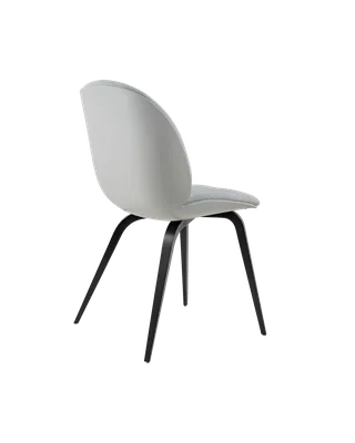 Beetle Dining Chair, Front Upholstered by GUBI in Kvadrat Sahco, Acca Stripe 0731, Black Stained Beech, Lunar Gray – product photo 4 of 5