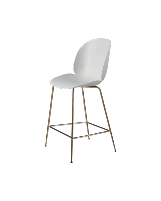 Beetle Counter Chair, Un-Upholstered by GUBI in Lunar Gray, Antique Brass, Conic base – product photo 3 of 3