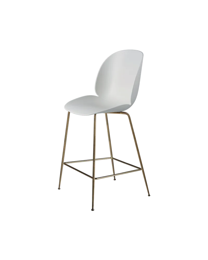 Beetle Counter Chair, Un-Upholstered by GUBI in Lunar Gray, Antique Brass, Conic base – product photo 3 of 3