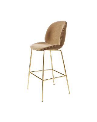 Beetle Bar Chair, Fully Upholstered von GUBI in Belsuede Special FR, Dedar (003, Standard), Brass Semi Matt, Conic base – Produktfoto 4 von 4