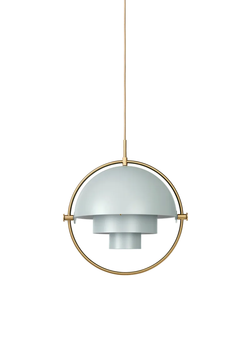 Multi-Lite Pendant by GUBI in Sea Grey Semi Matt, Brass, Ø32 × 16 cm, EU – product photo