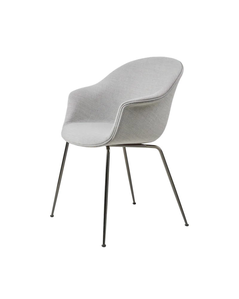 Bat Dining Chair, Fully Upholstered by GUBI in Remix 3, Kvadrat (123, Standard), Conic base, Black Chrome – product photo 1 of 4