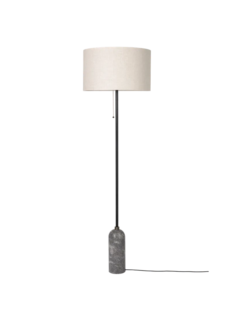 Gravity Floor Lamp van GUBI in Grey Marble, Canvas, EU – productfoto