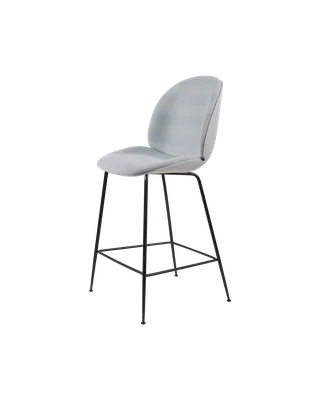 Beetle Counter Chair, 3D Veneer & Front Upholstered by GUBI in Lunar Gray, Matt Black, Kvadrat Sahco, Acca Stripe 0731 – product photo 4 of 4