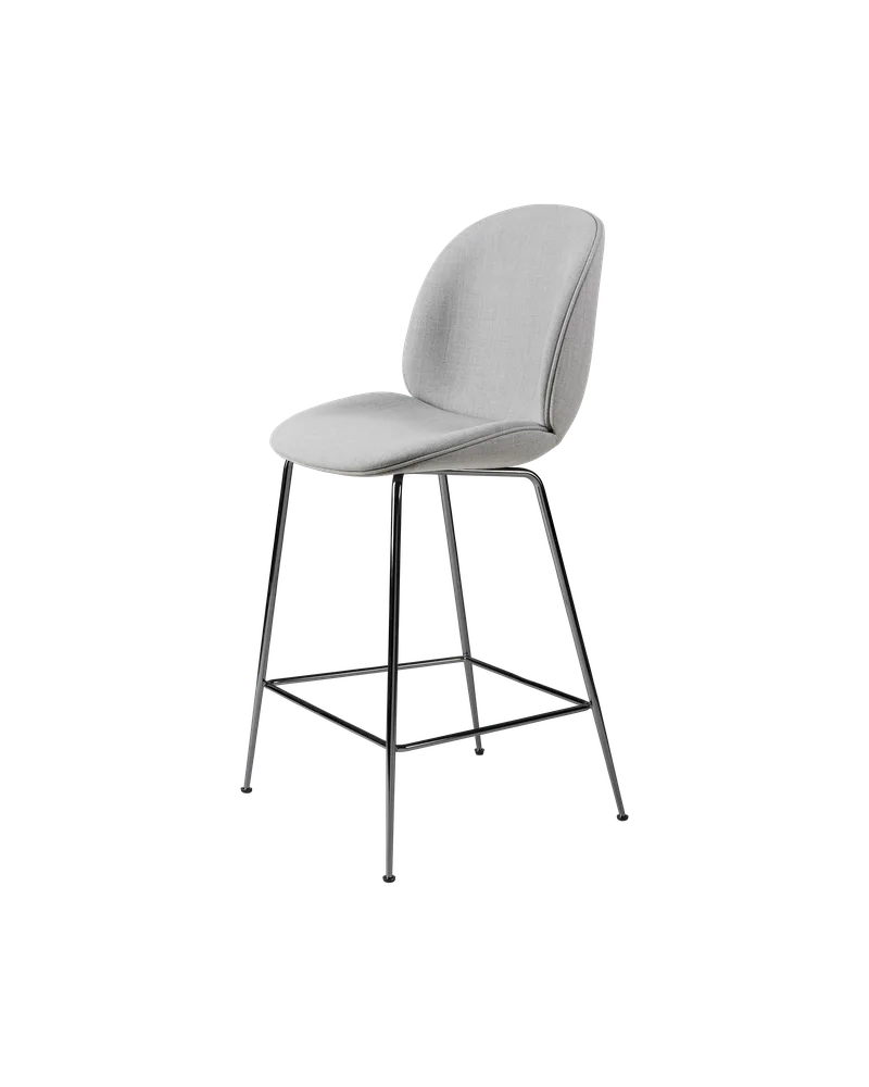 Beetle Counter Chair, Fully Upholstered von GUBI in Conic base, Black Chrome, Remix 3, Kvadrat (123, Standard) – Produktfoto 4 von 4