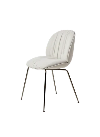 Beetle Soft Dining Chair, Fully Upholstered by GUBI in Reales, Limonta (001, Standard), Black Chrome – product photo 6 of 6