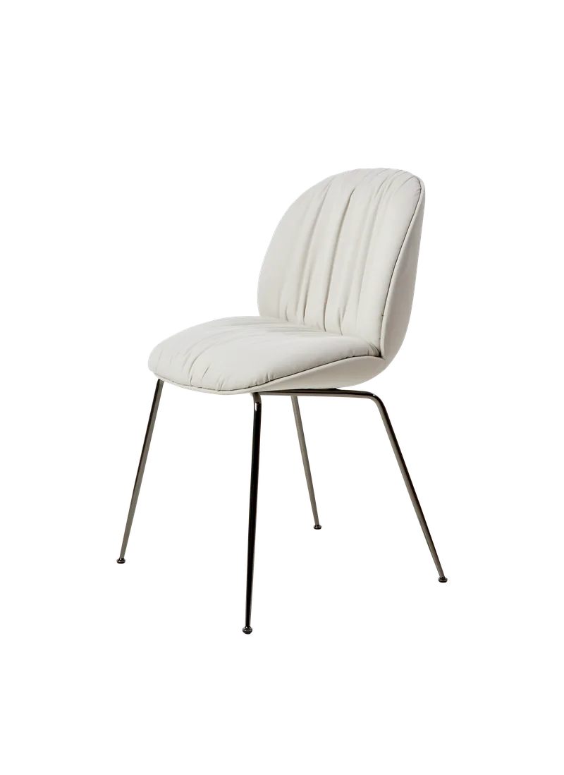 Beetle Soft Dining Chair, Fully Upholstered by GUBI in Reales, Limonta (001, Standard), Black Chrome – product photo 6 of 6
