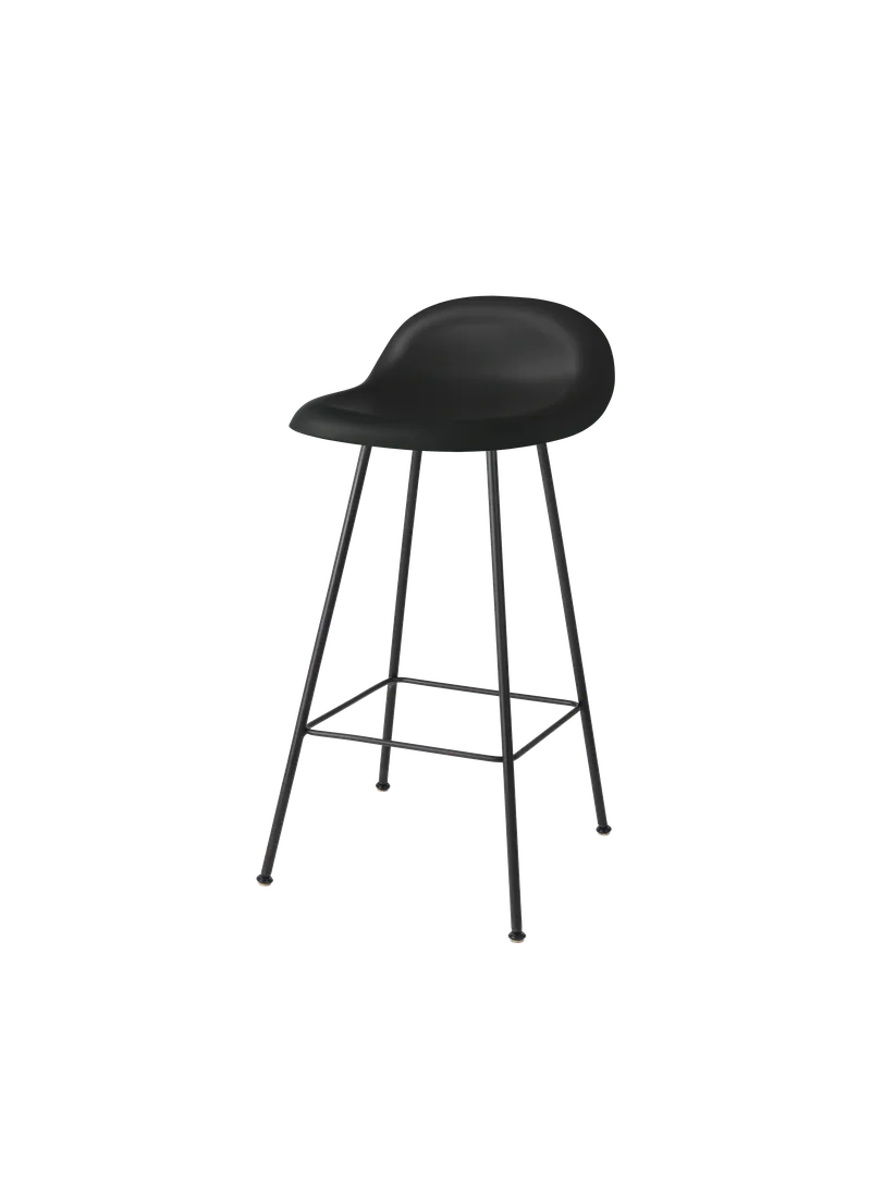 GUBI 3D Counter Stool, Un-Upholstered by GUBI in Black, Center base, Matt Black – product photo
