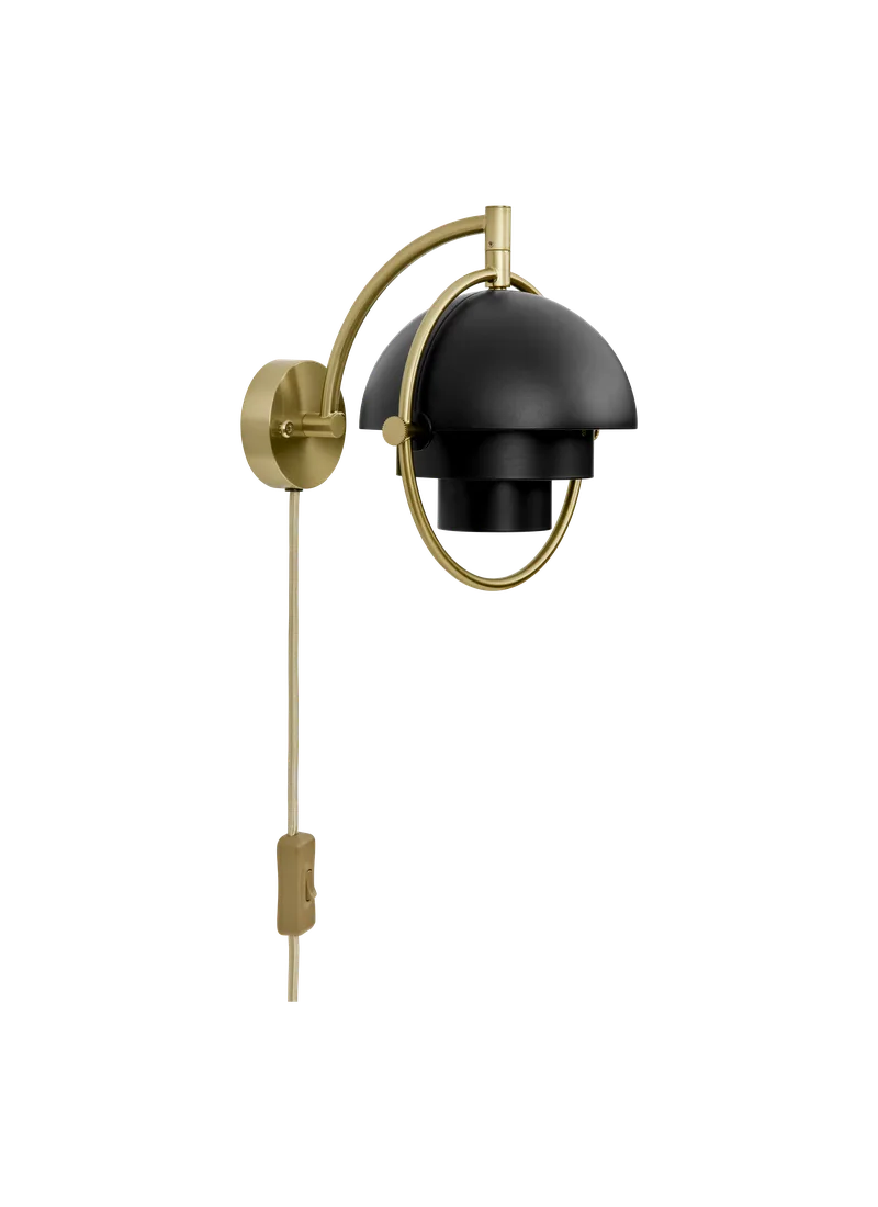 Multi-Lite Wall Lamp by GUBI in Black Semi Matt, Brass, EU – product photo