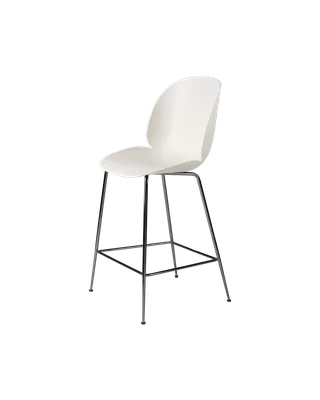 Beetle Counter Chair, Un-Upholstered by GUBI in Alabaster White, Black Chrome, Conic base – product photo 3 of 3
