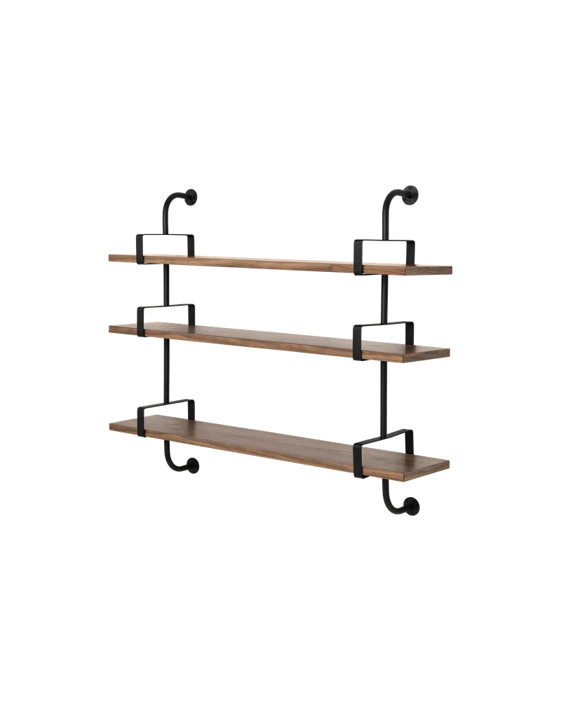 Démon Shelf by GUBI in American Walnut Semi Matt Lacquered, 3 Shelves, Medium – product photo