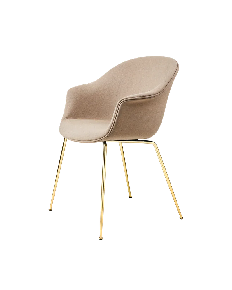 Bat Dining Chair, Fully Upholstered by GUBI in Remix 3, Kvadrat (233, Standard), Conic base, Brass Semi Matt – product photo 4 of 4
