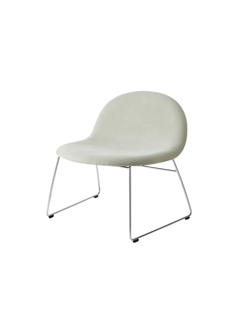 GUBI 3D Lounge Chair de GUBI en Fustagno, GUBI (003, Standard), Polished Stainless Steel – photo du produit
