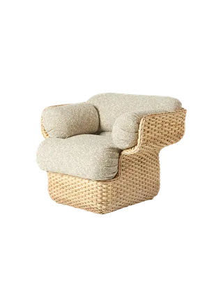Basket Lounge Chair by GUBI in Zero, Kvadrat Sahco (0002, Standard), Rattan – product photo 5 of 5