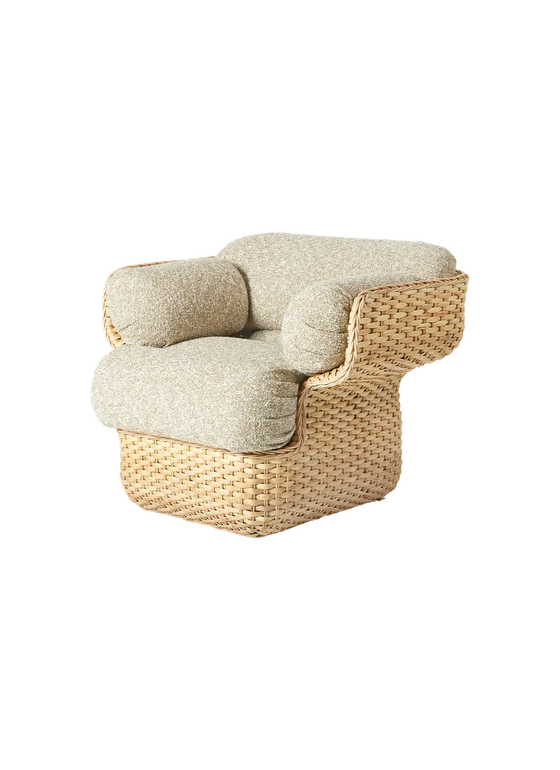Basket Lounge Chair by GUBI in Zero, Kvadrat Sahco (0002, Standard), Rattan – product photo 5 of 5