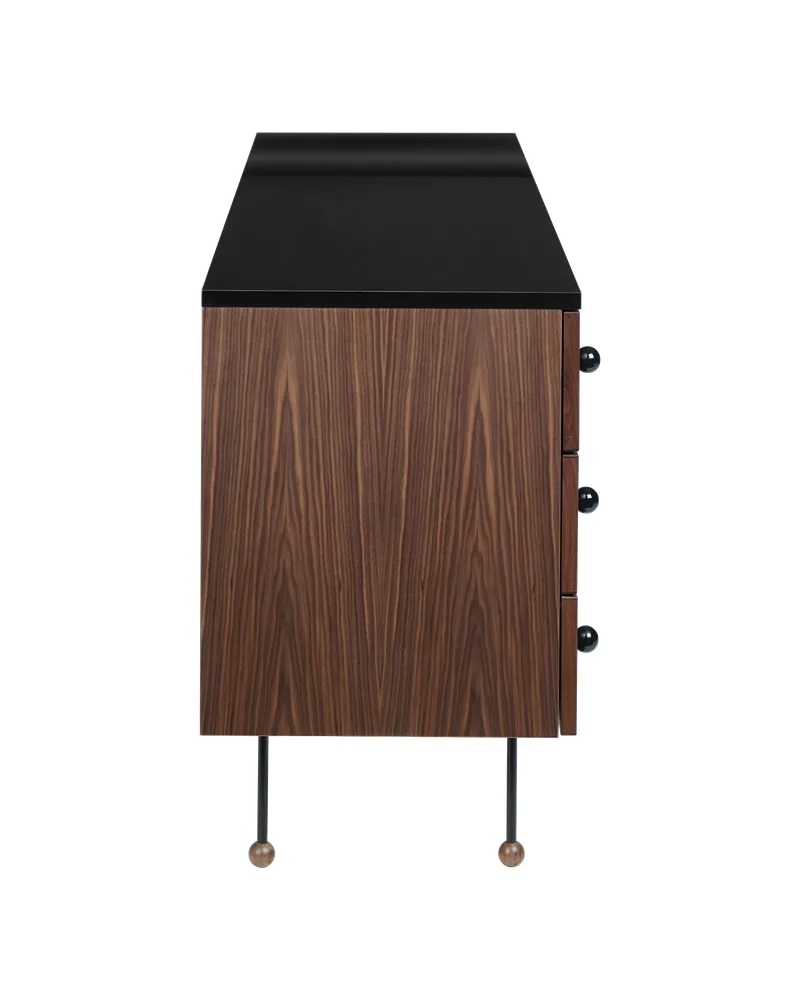 62 Sideboard by GUBI in 6 drawer, Walnut / Black – product photo 3 of 5
