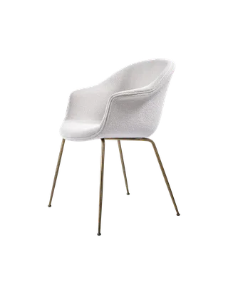 Bat Dining Chair, Fully Upholstered by GUBI in Light Bouclé, GUBI (001, Standard), Conic base, Antique Brass – product photo 4 of 4
