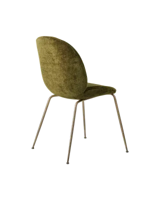Beetle Dining Chair, Fully Upholstered van GUBI in Mumble, Glamour Group (40, Standard), Conic base, Antique Brass – productfoto 4 van 5