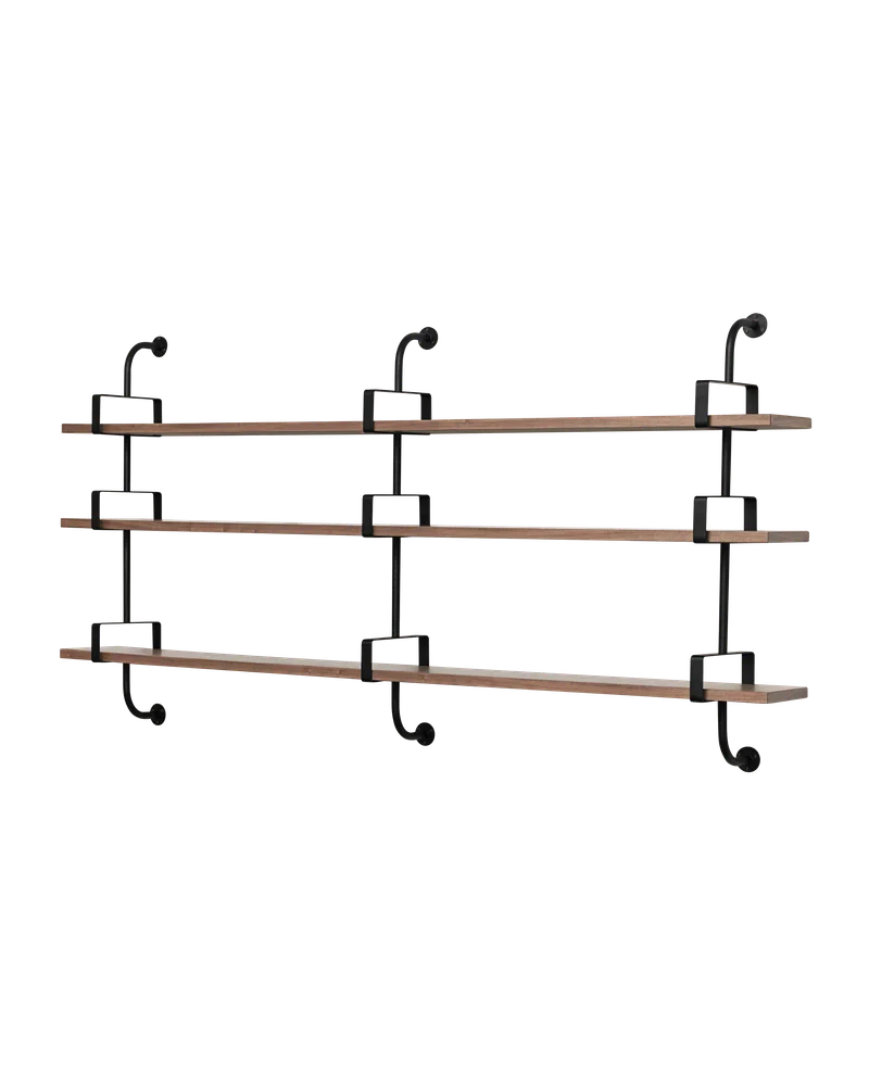 Démon Shelf by GUBI in American Walnut Semi Matt Lacquered, 3 Shelves, Large – product photo
