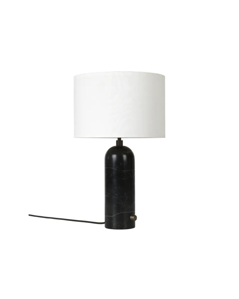 Gravity Table Lamp by GUBI in Black Marble, White, 49 cm, EU – product photo