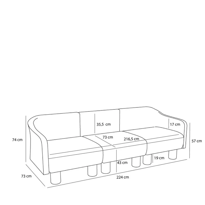 Elegance Sofa Light green de Hübsch – photo du produit 4 sur 10