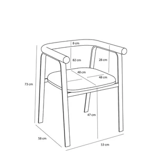 Ecto Dining Chair Sand de Hübsch – photo du produit 5 sur 8
