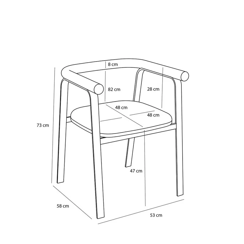 Ecto Dining Chair Sand de Hübsch – photo du produit 5 sur 8