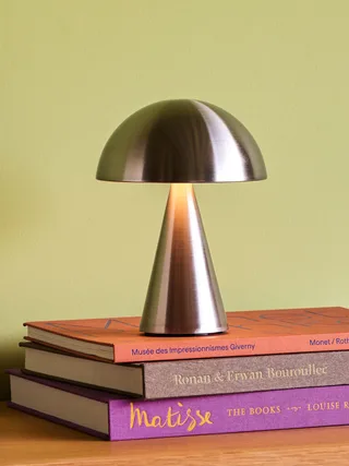Mush Portable Lamp Nickel by Hübsch – interior photo 4 of 6
