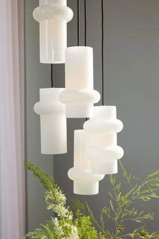 Pilule Pendant Double Shiny White by Hübsch – interior photo 2 of 3