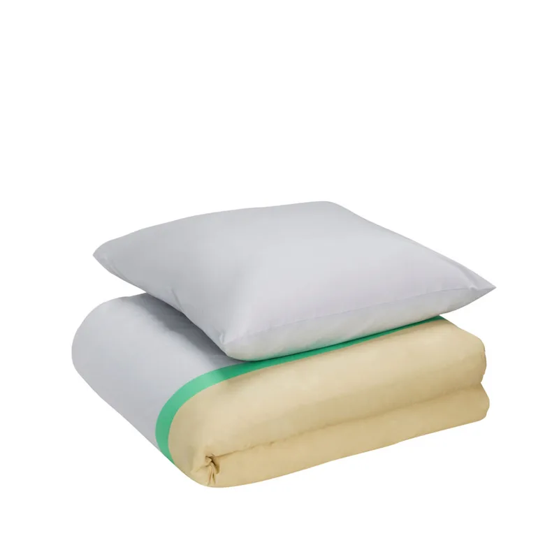 Block Bed Linen 60/220 Beige/Multicolour von Hübsch – Produktfoto 4 von 4