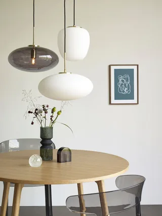 Muse Pendant Ellipse White by Hübsch – interior photo 4 of 8