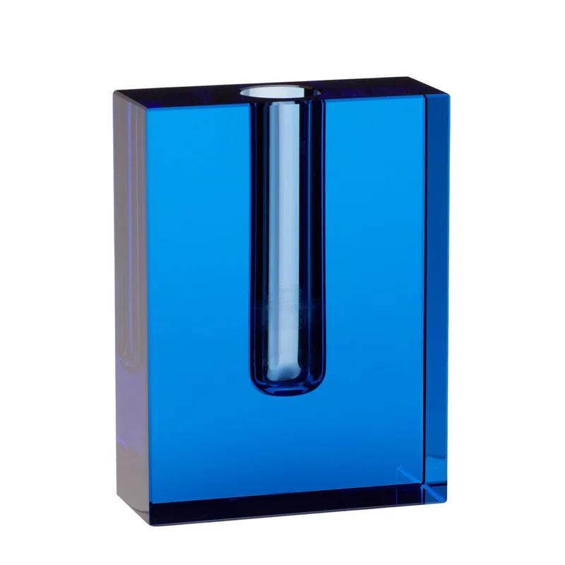 Block Vase Blue van Hübsch – productfoto