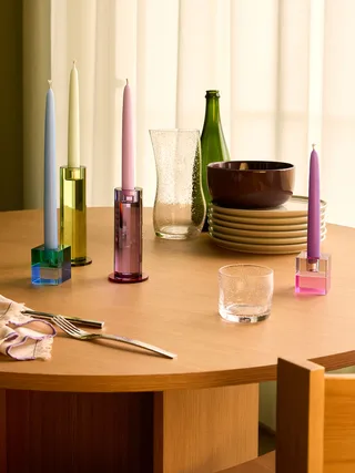 Cut Candleholder Green (set of 2) by Hübsch – interior photo 4 of 5