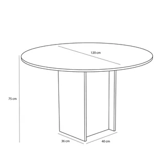 Straight Dining Table Round Natural by Hübsch – product photo 2 of 7