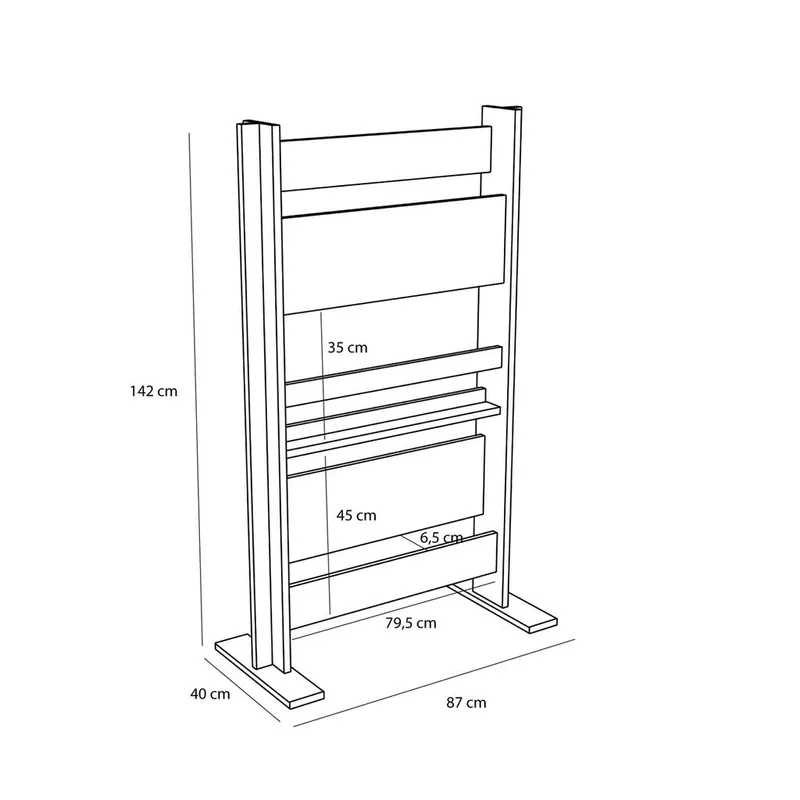 Forma Magazine Holder/Partition Natural von Hübsch – Produktfoto 2 von 5