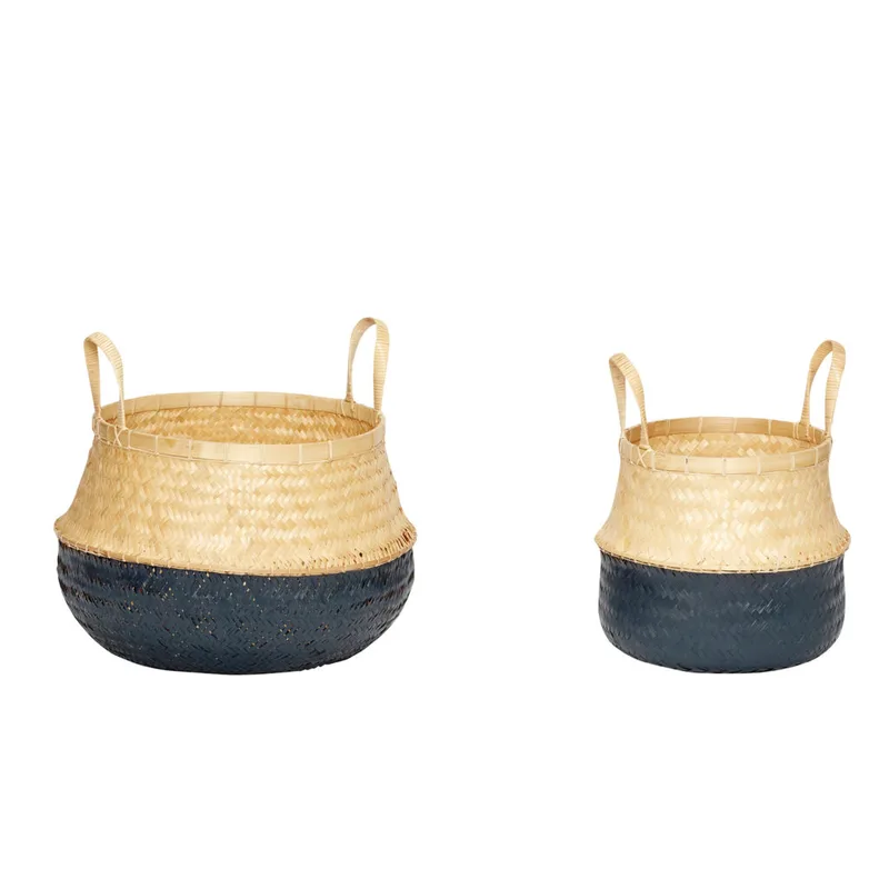 Daze Baskets Black/Natural (set of 2) de Hübsch – photo du produit