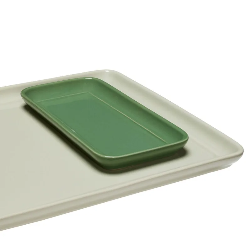 Amare Tray Sand/Green (set of 2) van Hübsch – productfoto 1 van 7