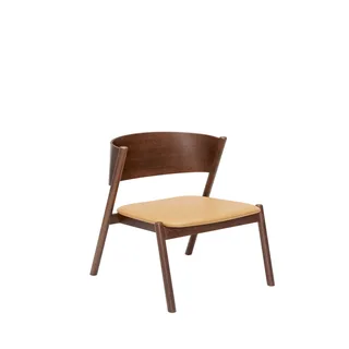 Oblique Lounge Chair Seat Dark Brown van Hübsch – productfoto 2 van 2