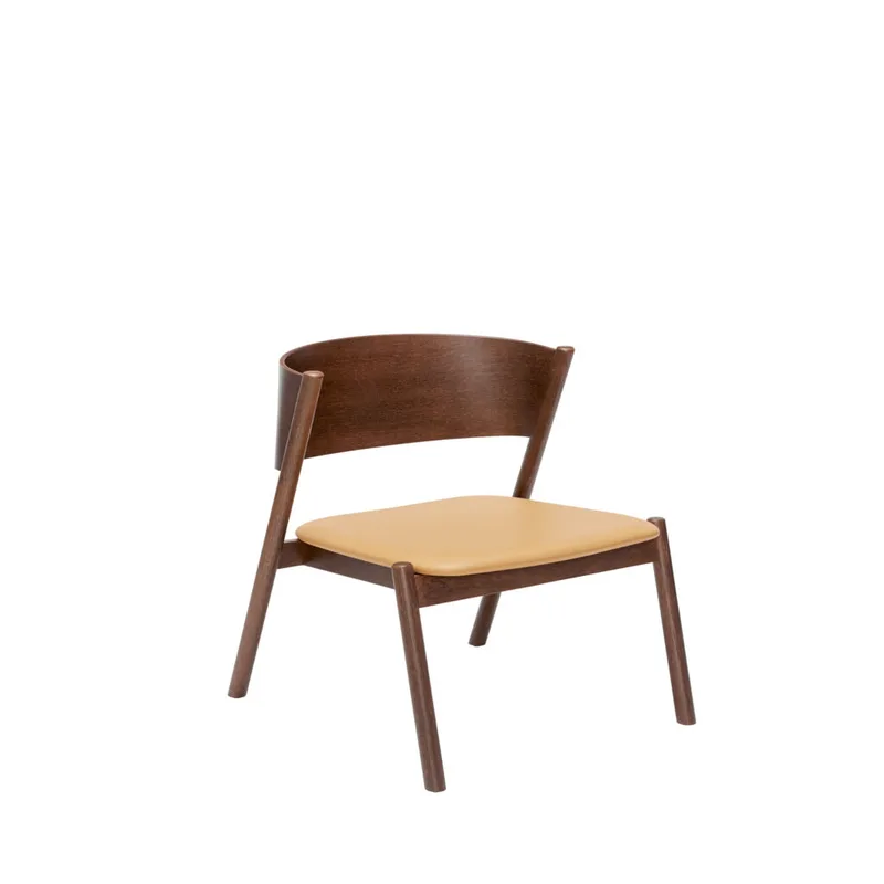 Oblique Lounge Chair Seat Dark Brown van Hübsch – productfoto 2 van 2