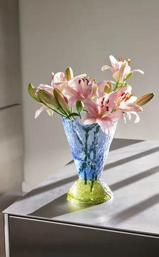 Abyss Vase Blue by Hübsch – interior photo 2 of 7