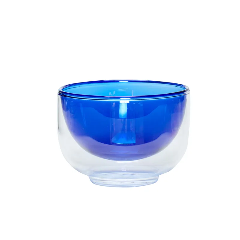 Kiosk Glass Bowl Blue van Hübsch – productfoto
