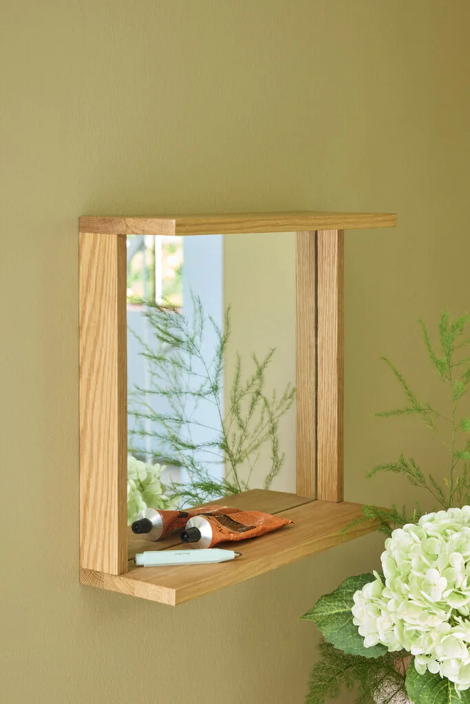 Base Mirror Natural van Hübsch – sfeerfoto 4 van 5