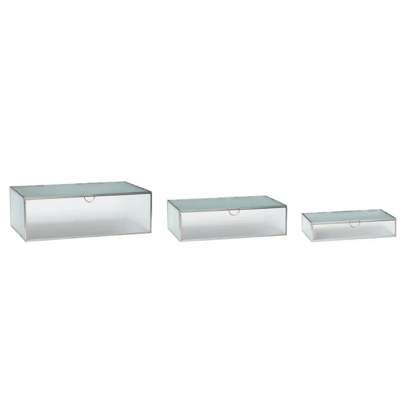 Ripple Glass Boxes Nickel (set of 3) de Hübsch – photo du produit