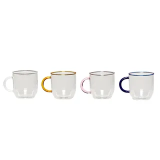 Kiosk Glass Mugs Multicolour (set of 4) by Hübsch – product photo 3 of 3