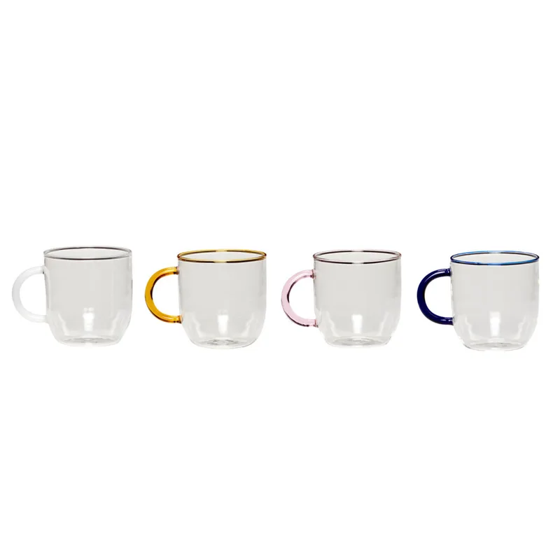 Kiosk Glass Mugs Multicolour (set of 4) by Hübsch – product photo 3 of 3